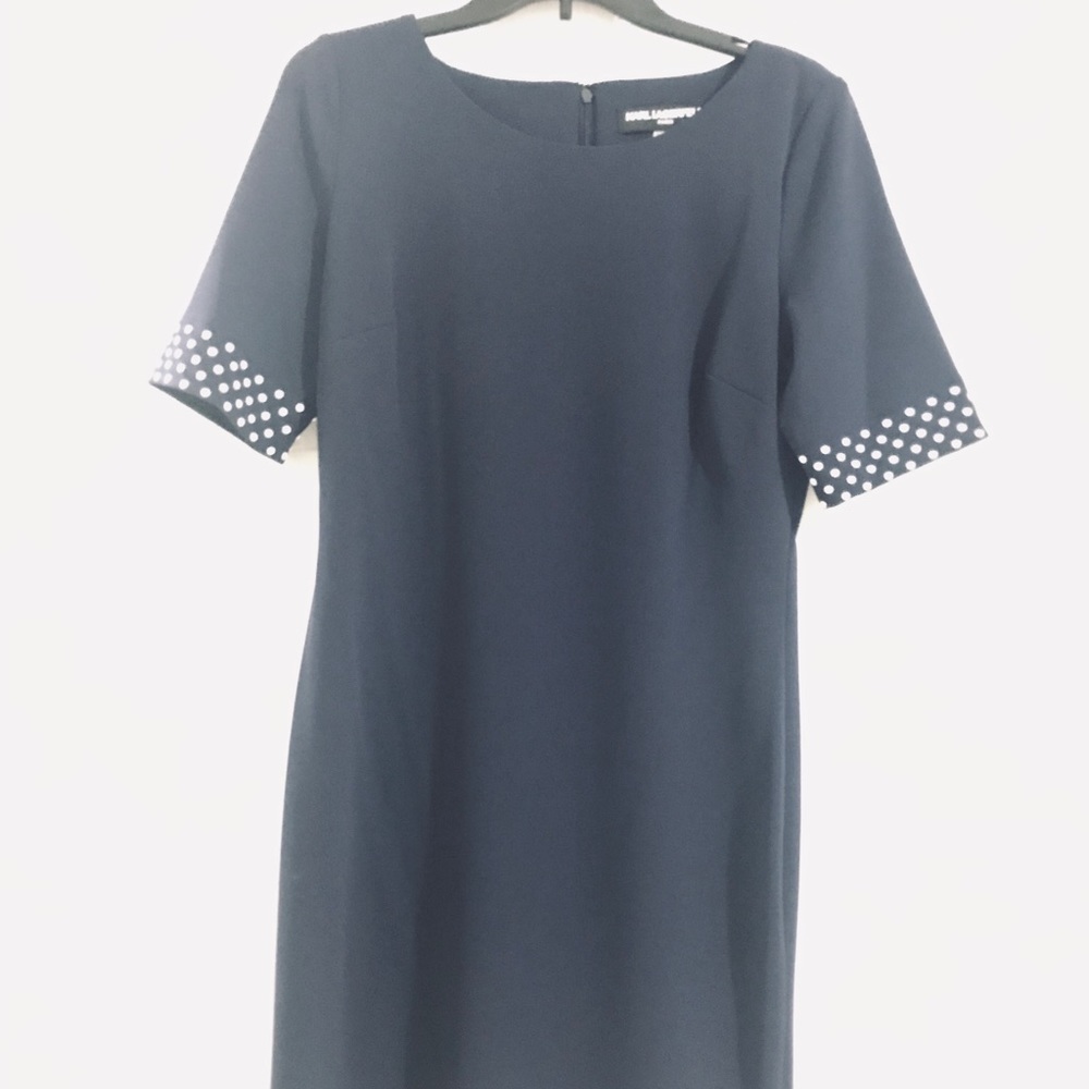 Navy Blue Dress with Pearl Sleeves size 8